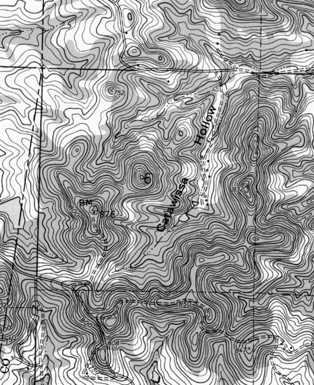 Topographic map of Catawissa Hollow